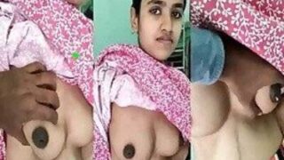 new desi xxx cute hot pregnant girl boobs pressing mobile recording mms