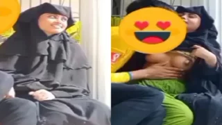 Bengali Viral sex mms Muslim Girl In Burka boobs sucking by lover