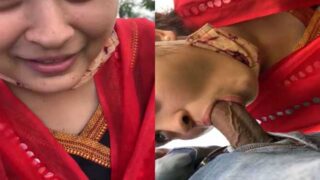 Daredevil Bhabhi giving blowjob to BF in Public Park Outdoor sex mms