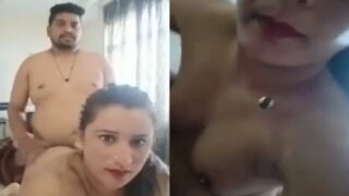 XXX Indian sex videos Desi milf wife fucking with sister husband dirty Hindi talking