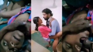 New hindi sex mms young girl threesome sex with Jija and his friend