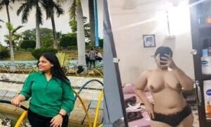 Masafun com Busty big boobs Milf bhabhi nude before mirror leaked selfie mms for lover